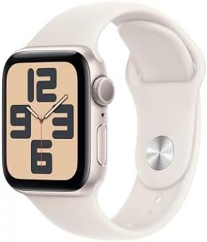 Apple Watch SE (2nd Gen) [GPS 40mm] Smartwatch with Starlight Aluminum Case with Starlight Sport Band M/L. Fitness & Sleep Tracker, Crash Detection, Heart Rate Monitor