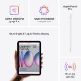 Apple iPad mini (A17 Pro): Apple Intelligence, 8.3-inch Liquid Retina Display, 128GB, Wi-Fi 6E + 5G Cellular, 12MP Front/12MP Back Camera, Touch ID, All-Day Battery Life — Blue