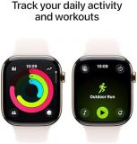 Apple Watch Series 11 [GPS + Cellular 46mm] Smartwatch with Gold Titanium Case with Light Blush Sport Band - S/M. Sleep Score, Fitness Tracker, Health Monitoring, Always-On Display, Water Resistant