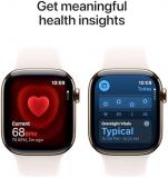 Apple Watch Series 11 [GPS + Cellular 42mm] Smartwatch with Gold Titanium Case with Light Blush Sport Band - M/L. Sleep Score, Fitness Tracker, Health Monitoring, Always-On Display, Water Resistant