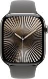 Apple Watch Series 10 [GPS + Cellular, 46mm] Natural Titanium Case with Stone Grey Sport Band - M/L (Renewed Premium)