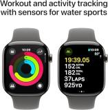 Apple Watch Series 10 [GPS + Cellular, 46mm] Natural Titanium Case with Stone Grey Sport Band - M/L (Renewed Premium)