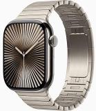 Apple Watch Series 10 [GPS, 42mm] - Natural Titanium Case with Gold Link Bracele...