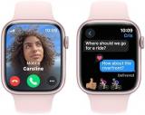 Apple Watch Series 9 [GPS + Cellular 45mm] Smartwatch with Pink Aluminum Case with Pink Sport Band M/L. Fitness Tracker, Blood Oxygen & ECG Apps, Always-On Retina Display