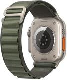 Apple Watch Ultra [GPS + Cellular 49mm] Smart Watch w/Rugged Titanium Case & Green Alpine Loop Medium. Fitness Tracker, Precision GPS, Action Button, Extra-Long Battery Life, Brighter Retina Display