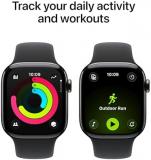 Apple Watch Series 11 [GPS + Cellular 42mm] Smartwatch with Slate Titanium Case with Black Sport Band - M/L. Sleep Score, Fitness Tracker, Health Monitoring, Always-On Display, Water Resistant