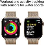 Apple Watch Series 10 [GPS + Cellular 42mm] with Gold Titanium Case with Gold Milanese Loop. Fitness Tracker, ECG App, Always-On Retina Display, Carbon Neutral with AppleCare+ (2 Years)
