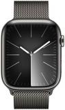 Apple Watch Series 9 [GPS + Cellular 45mm] Smartwatch with Graphite Stainless Steel Case with Graphite Milanese Loop. Fitness Tracker, ECG Apps, Always-On Retina Display