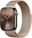 Apple Watch Series 10 [GPS + Cellular 46mm case] Smartwatch with Gold Titanium Case with Gold Milanese Loop - M/L. Fitness Tracker, ECG App, Always-On Retina Display, Carbon Neutral
