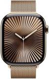 Apple Watch Series 10 [GPS + Cellular 46mm case] Smartwatch with Gold Titanium Case with Gold Milanese Loop - M/L. Fitness Tracker, ECG App, Always-On Retina Display, Carbon Neutral