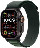 Apple Watch Band - Alpine Loop (49mm) - Dark Green with Black Titanium Finish - Small