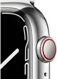 Apple Watch Series 7 (GPS + Cellular, 45MM) - Silver Stainless Steel Case with Silver Milanese Loop (Renewed)