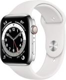 Apple Watch Series 6 (GPS, 44mm) - Silver Stainless Steel Case with White Sport Band