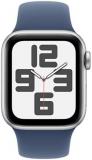 Apple Watch SE (2nd Gen) [GPS 40mm] Smartwatch with Silver Aluminum Case with Storm Blue Sport Band S/M. Fitness & Sleep Tracker, Crash Detection, Heart Rate Monitor