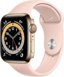 Apple Watch Series 6 (GPS, 40mm) - Gold Stainless Steel Case with Pink Sport Band (Renewed)