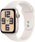 Apple Watch SE (2nd Gen) [GPS 44mm] Smartwatch with Starlight Aluminum Case with Starlight Sport Band M/L (Renewed)