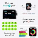 Apple Watch SE (2nd Gen) (GPS, 44mm) - Silver Aluminum Case with White Sport Band, S/M (Renewed)