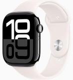 Apple Watch Series 10 [GPS, 46mm] - Jet Black Aluminum Case with Light Blush Sport Band, S/M (Renewed)