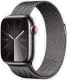 Apple Watch Series 9 [GPS + Cellular 41MM] - Graphite Stainless Steel Case with Graphite Milanese Loop, One Size (Renewed)