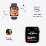 Apple Watch SE (2nd Gen) [GPS, 44mm] - Silver Aluminum Case with Winter Blue Sport Loop, M/L (Renewed)