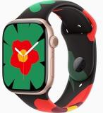 Apple Watch Series 10 [GPS, 46mm] - Rose Gold Aluminum Case with Black Unity - Unity Bloom Sport Band, S/M (Renewed)