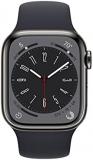 Apple Watch Series 8 (GPS + Cellular, 41MM) Graphite Stainless Steel Case with Midnight Sport Band, M/L (Renewed Premium)