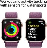 Apple Watch Series 10 [GPS + Cellular, 46mm] - Rose Gold Aluminum Case with Plum Sport Loop (Renewed)