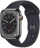 Apple Watch Series 8 (GPS + Cellular, 45MM) Graphite Stainless Steel Case with Midnight Sport Band, M/L (Renewed Premium)