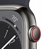 Apple Watch Series 8 (GPS + Cellular, 45MM) Graphite Stainless Steel Case with Midnight Sport Band, M/L (Renewed Premium)