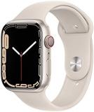 Apple Watch Series 7 (GPS + Cellular, 45MM) - Starlight Aluminum Case with Starlight Sport Band (Renewed Premium)
