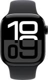 Apple Watch Series 10 (GPS, 42MM) Jet Black Aluminum Case with Black Sport Band, M/L (Renewed)