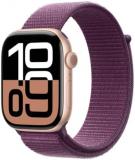 Apple Watch Series 10 [GPS, 42mm] - Rose Gold Aluminum Case with Plum Sport Loop (Renewed)