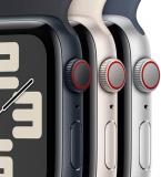 Apple Watch SE (2nd Gen) [GPS + Cellular 44mm] Smartwatch with Silver Aluminum Case with Storm Blue Sport Band S/M. Fitness & Sleep Tracker, Crash Detection, Heart Rate Monitor