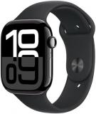 Apple Watch Series 10 [GPS, 46mm] - Jet Black Aluminum Case with Black Sport Ban...
