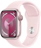 Apple Watch Series 9 [GPS + Cellular 41mm] Pink Aluminum Case with Pink Sport Ba...