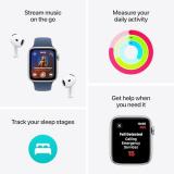 Apple Watch SE (2nd Gen) [GPS + Cellular 44mm] Smartwatch with Midnight Aluminum Case with Ink Sport Loop One Size. Fitness and Sleep Trackers, Crash Detection, Heart Rate Monitor, Carbon Neutral