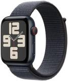 Apple Watch SE (2nd Gen) [GPS + Cellular 44mm] Smartwatch with Midnight Aluminum Case with Ink Sport Loop One Size. Fitness and Sleep Trackers, Crash Detection, Heart Rate Monitor, Carbon Neutral