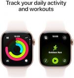 Apple Watch Series 11 [GPS 42mm] Smartwatch with Rose Gold Aluminum Case with Light Blush Sport Band - S/M. Sleep Score, Fitness Tracker, Health Monitoring, Always-On Display, Water Resistant
