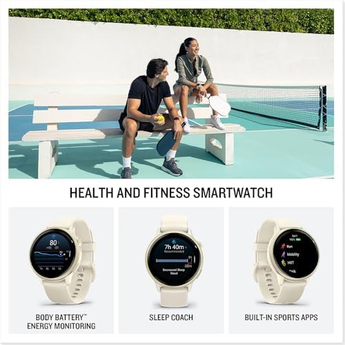 Garmin VIVOACTIVE 6 Health and Fitness GPS Smartwatch Jasper Green with Silicone Band 010-02985-02 Bundle with Deco Essentials Nylon Elastic Bands 20mm 3 Pack, Charging Dock and Dust Cover 3 Pack