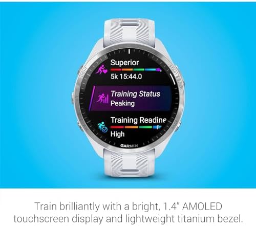 Garmin Forerunner 965 Running Smartwatch Whitestone and Powder Gray 010-02809-01 Bundle with Deco Essentials 22mm Milanese Band 3 Pack, Charging Dock and Silicone Dust Cover 3 Pack