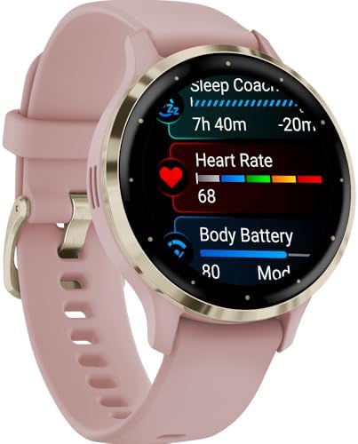 Garmin Venu 3 Slate Stainless Steel Bezel AMOLED Smartwatch, 45mm Black Case, 010-02784-01 - Bundle w/Deco Essentials 22mm Milanese Bands, Dock and Dust Cover