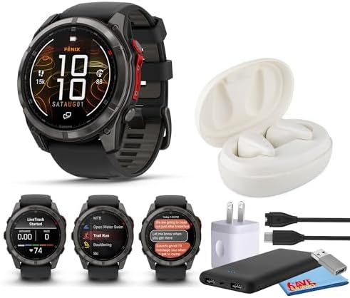 Garmin Fenix 8 Pro 51mm MicroLED Display Premium Multisport GPS Smartwatch, Sapphire Titanium, Advanced Mapping, inReach Technology, LTE Messaging, Built-in Flashlight Bundle