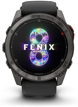 Garmin Fenix 8 Pro 51mm MicroLED Premium Multisport GPS Smartwatch, Sapphire Lens, Carbon Gray DLC Titanium, inReach Technology LTE & Satellite Connectivity, Built-in Flashlight Bundle