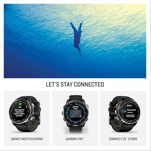 Garmin Descent Mk3i – 51 mm Silver and Black PVD Titanium with Black/Pebble Gray Silicone Band