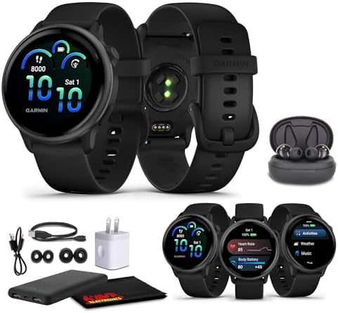 Garmin Vivoactive 6 GPS Smartwatch Slate with Black Silicone Band, Fitness Smart Watch with AMOLED Display, 11-Day Battery, 80+ Sports Apps, Advanced Activity Tracking Watch Bundle for Men &Women