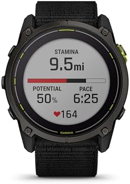 Garmin Enduro 3, Solar, Sapphire, Ultraperformance GPS Smartwatch, 90 Days Battery Life, Carbon Gray DLC Titanium with Black Ultrafit Nylon Strap Bundle