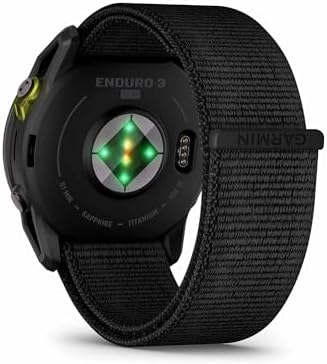 Garmin Enduro 3, Solar, Sapphire, Ultraperformance GPS Smartwatch, 90 Days Battery Life, Carbon Gray DLC Titanium with Black Ultrafit Nylon Strap Bundle
