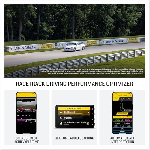 Garmin Catalyst 2 Racetrack Driving Performance Optimizer, On-Track Coaching, True Optimal Lap Technology, Detailed Performance Data, Leaderboards, Motorsports, High-Performance Driving