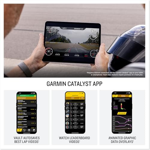 Garmin Catalyst 2 Racetrack Driving Performance Optimizer, On-Track Coaching, True Optimal Lap Technology, Detailed Performance Data, Leaderboards, Motorsports, High-Performance Driving