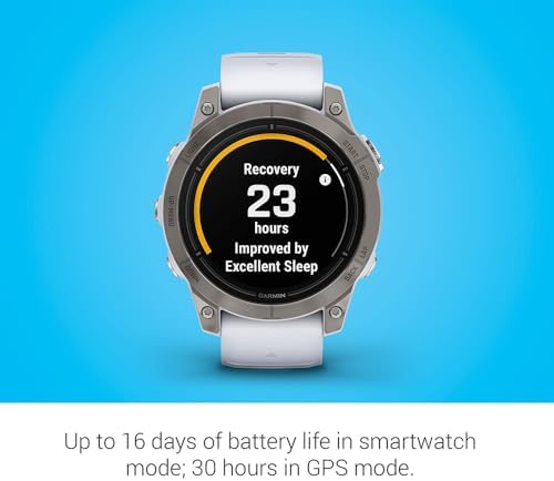 Garmin epix Pro (Gen 2) Sapphire Edition, 47mm, High Performance Smartwatch, Advanced Training Technology, Built-in Flashlight, Whitestone - Bundle w/Deco Essentials Nylon Bands & Screen Protectors